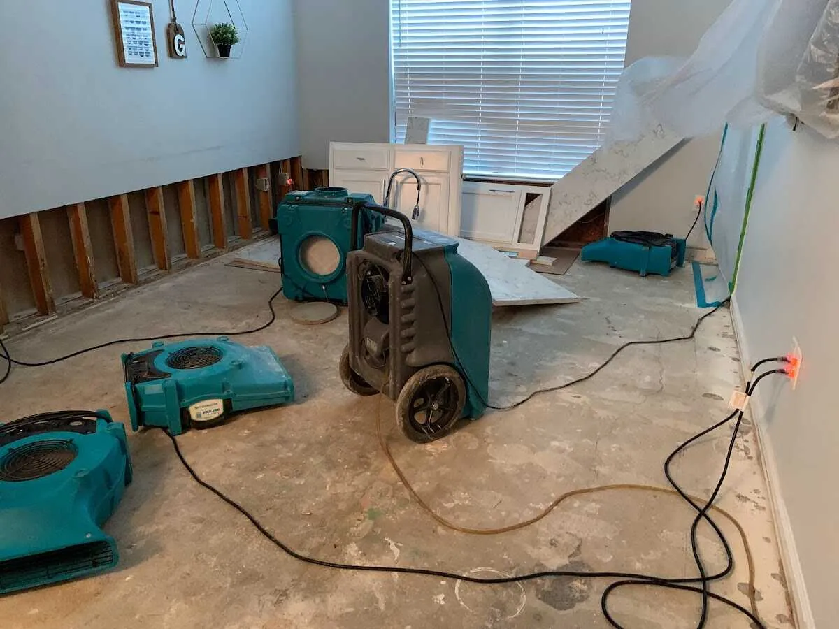 Dehumidifier in flood-cut room for Water Extraction & Removal in Luling